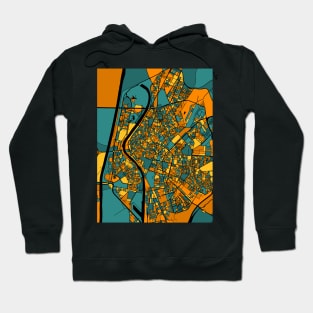 Seville Map Pattern in Orange & Teal Hoodie